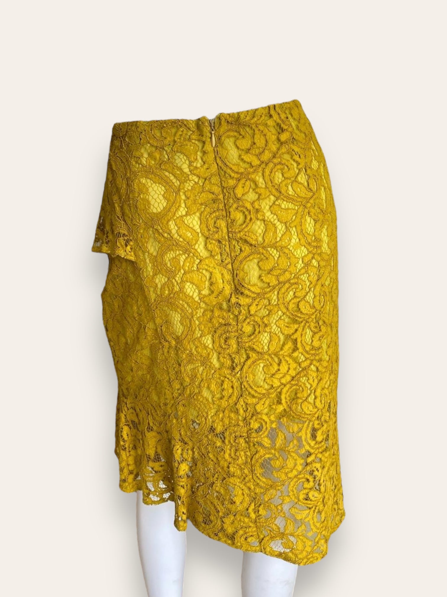 TopShop mustard layered lace skirt EUR38