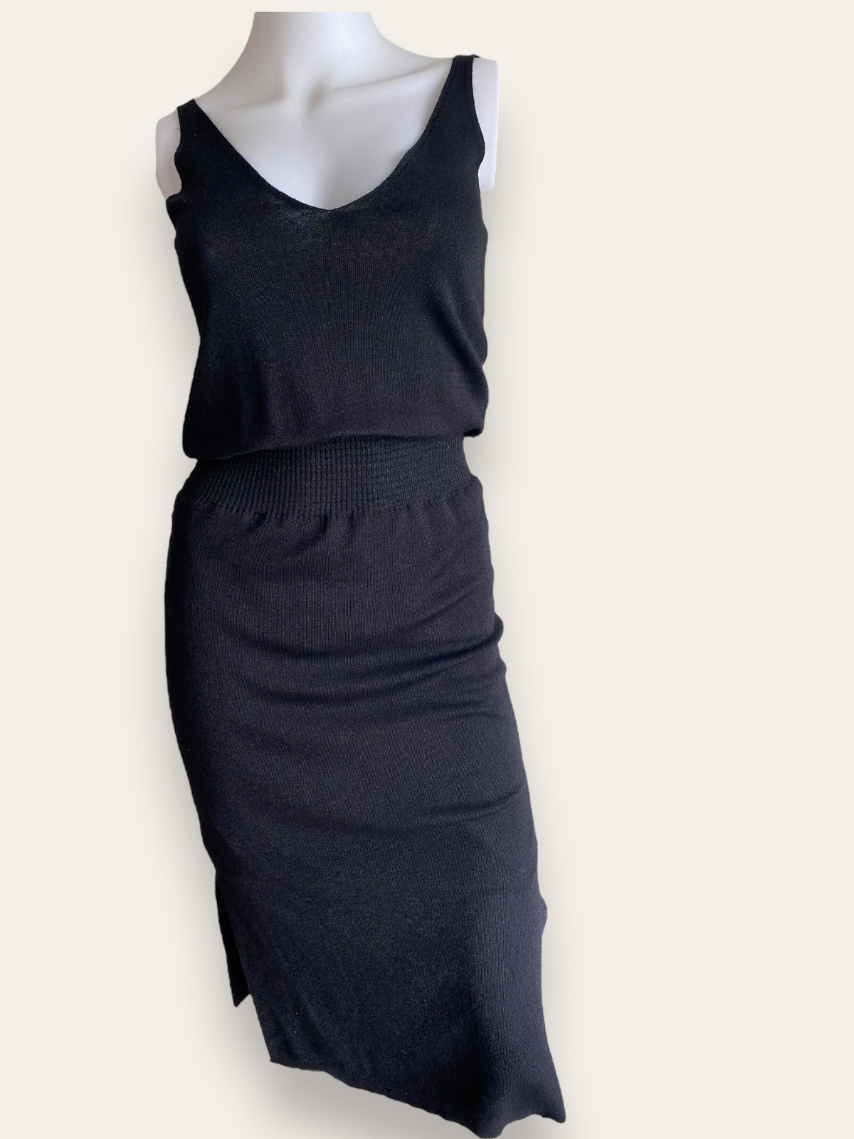 ZARA black knit sleeveless dress M