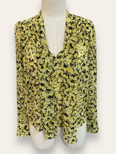 ZARA Yellow and Black Floral Blouse XS