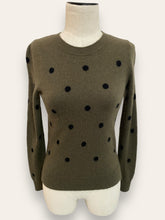 Country Road Khaki green with black polka dots knit XXS