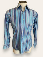 Hawes & Curtis Blue, Green, White (Striped) Men’s Shirt Large 43-45