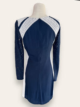 Cream Navy and White lace Dress 36