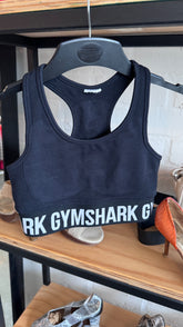 Gymshark Black sport's bra big lettering S