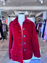 Kiko red quilted velvet field jacket S RRP R2.5