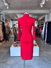 Polo red long sleeve wrap dress S