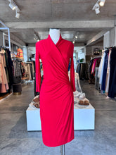 Polo red long sleeve wrap dress S