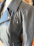 Forever New black biker leather jkt 8 RRP 3500