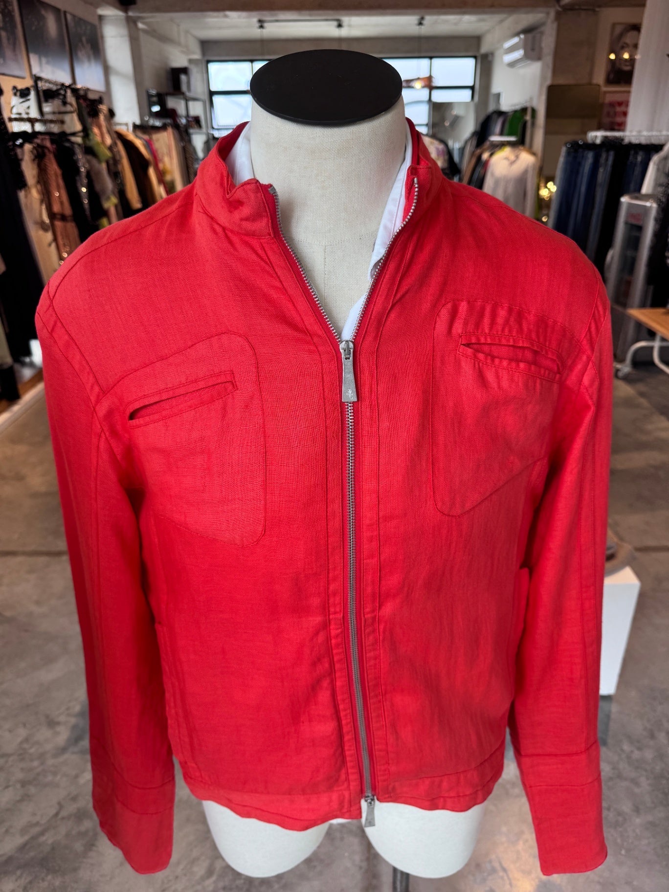 Versace Jeans Orange linen zip up XL RRP 6-7K
