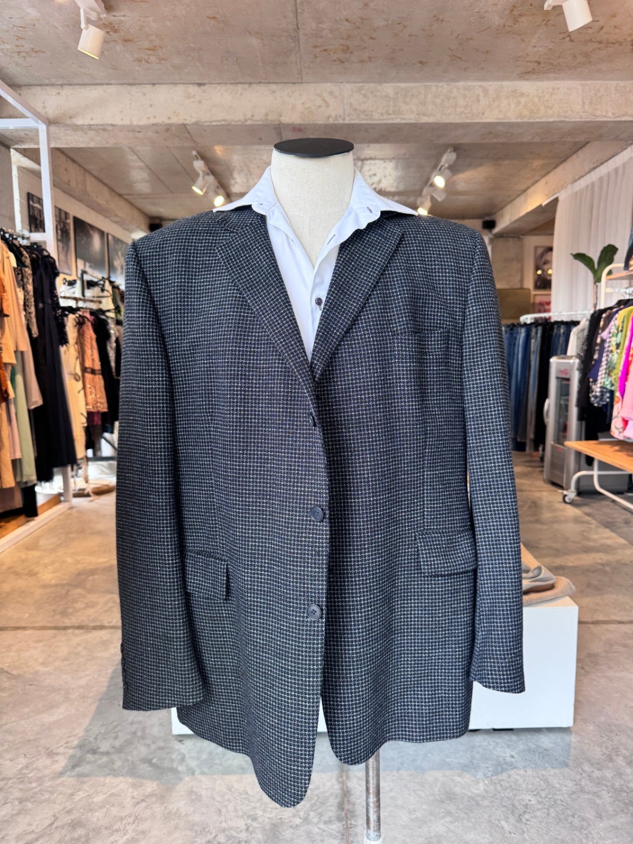 Carducci Black/white check Men's Blazer 44