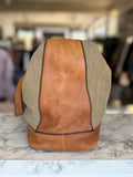 Fossil tan leather and canvas handbag RRP 3.5K
