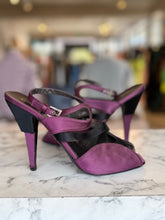 Prada purple/black satin heels size 5.5 RRP 15-20K