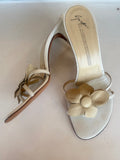 Giuseppe Zanotti cream flower mules size 6 RRP 10K