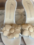 Giuseppe Zanotti cream flower mules size 6 RRP 10K