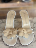 Giuseppe Zanotti cream flower mules size 6 RRP 10K