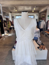 Made In Italy white sheer w sequin layered dress 8/10