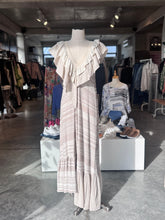 Zara linen mix cream maxi dress S