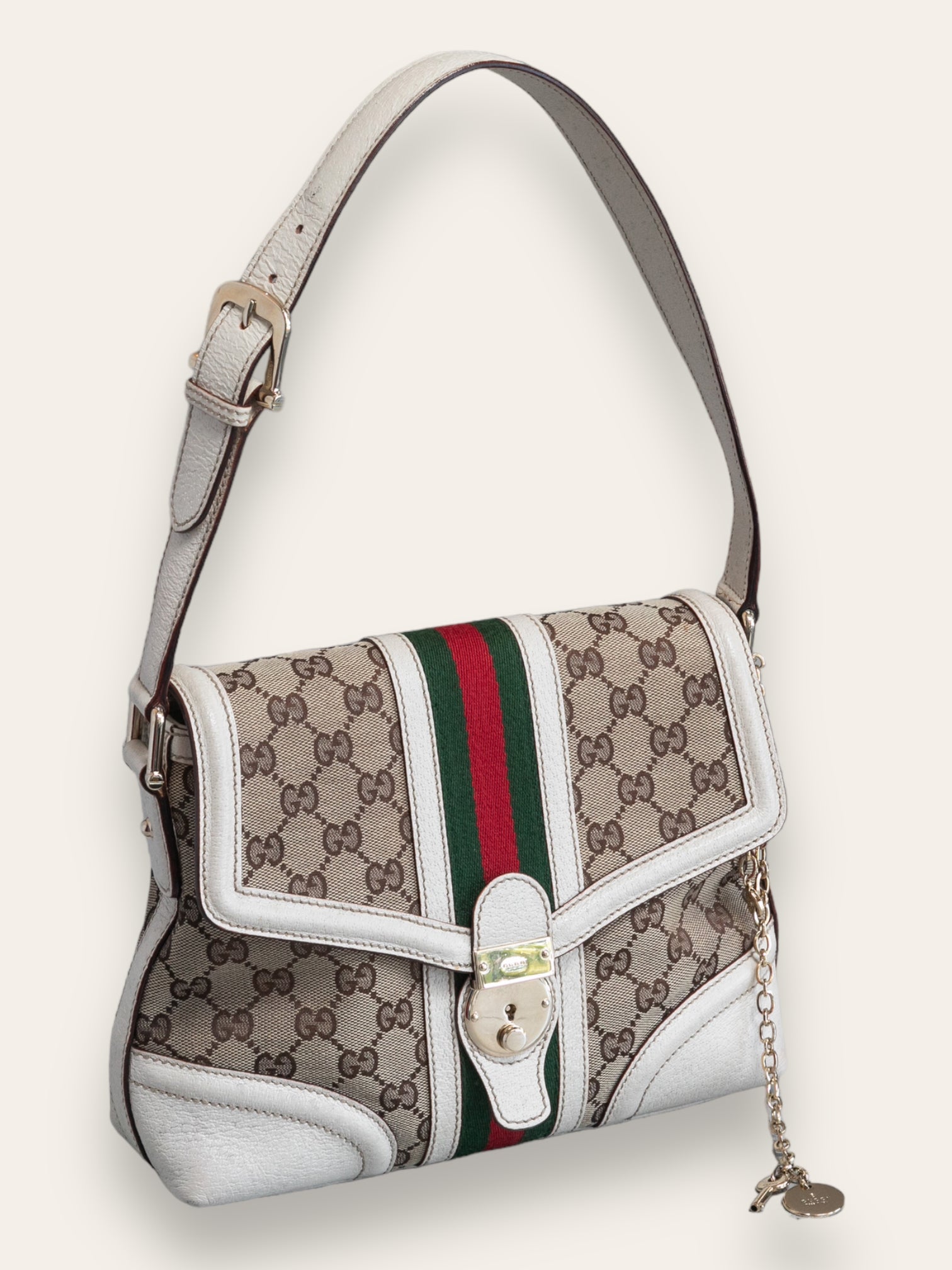 Gucci handbag with cheap red and green stripe