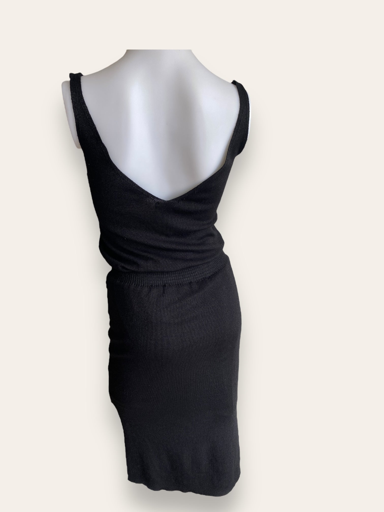 ZARA black knit sleeveless dress M