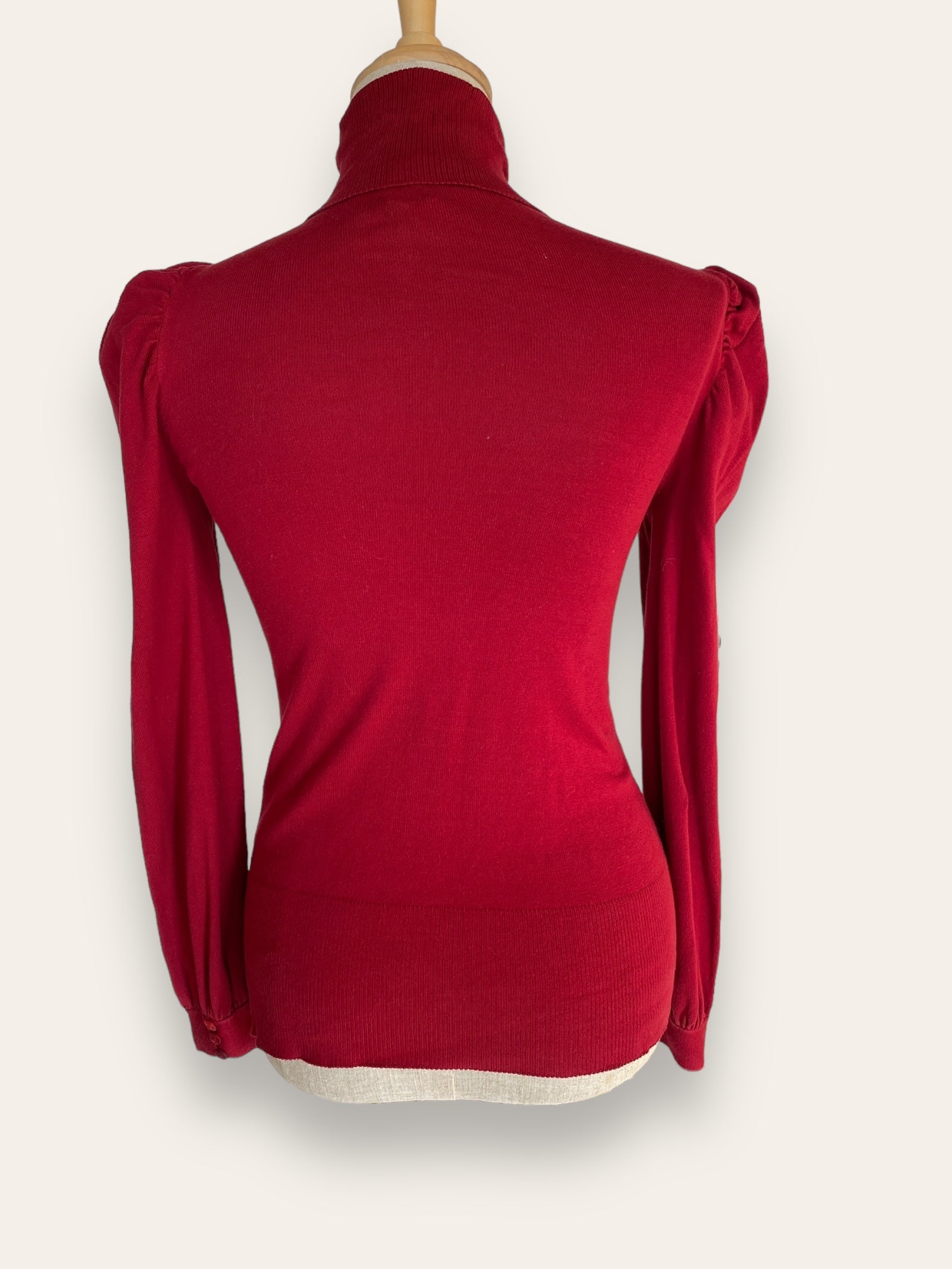 Whistles red knit w puff sleeves S