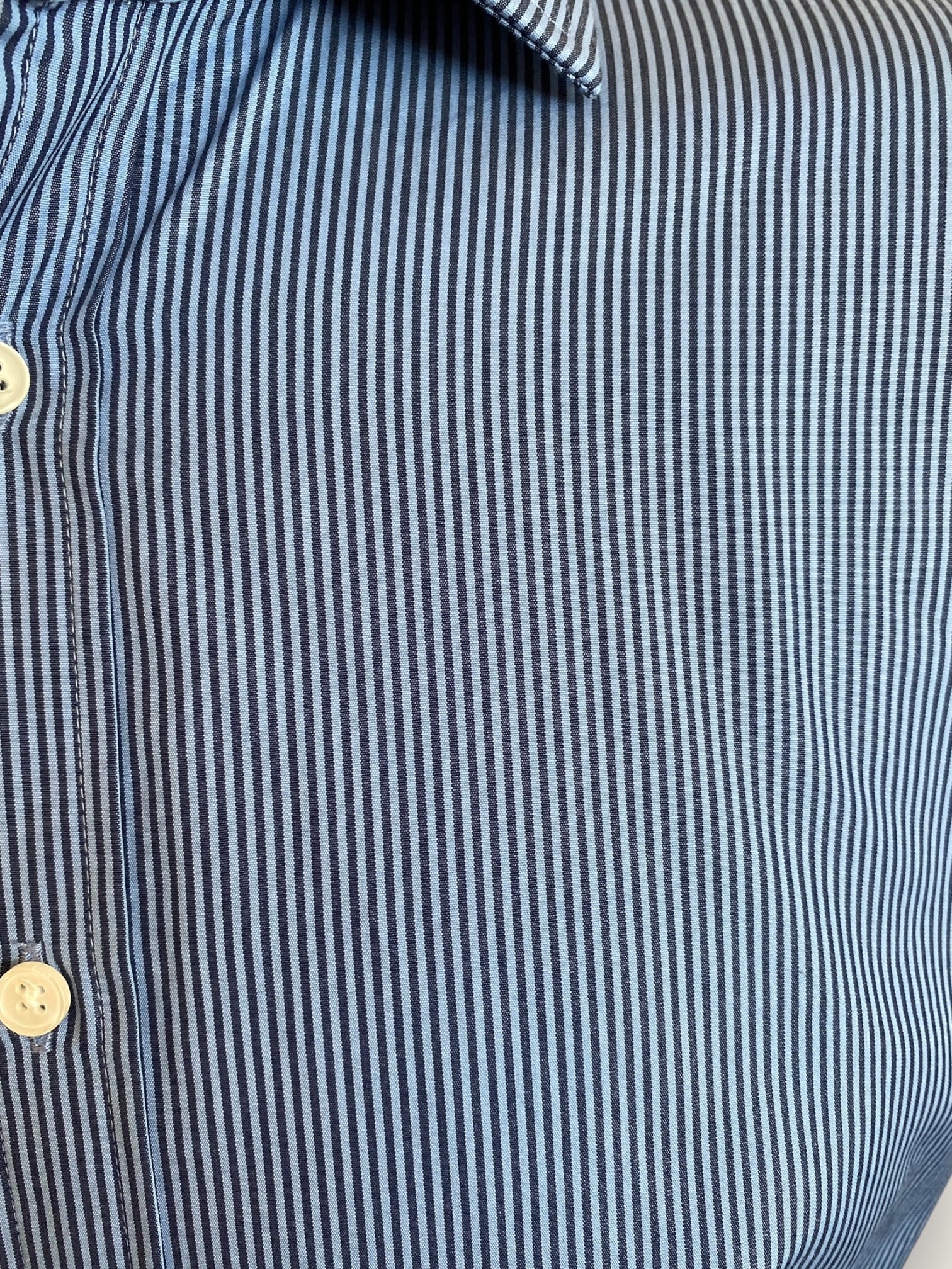 T.M.Lewin navy/blue slim fit striped shirt 34