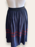 ZARA navy w maroon pleated skirt XS