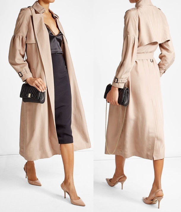 Burberry 100% silk Trench Coat UK12