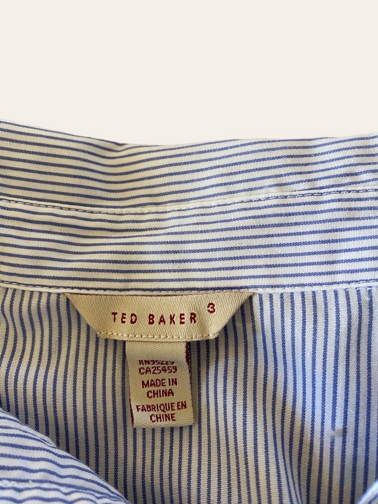 Ted Baker Blue Striped Shirt Dress Size 3 (M)