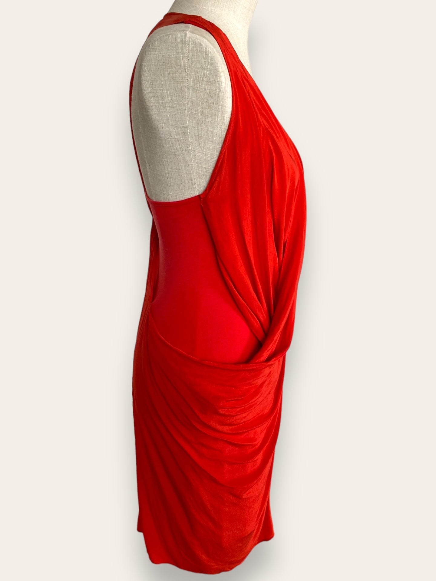 All Saints red silk dress