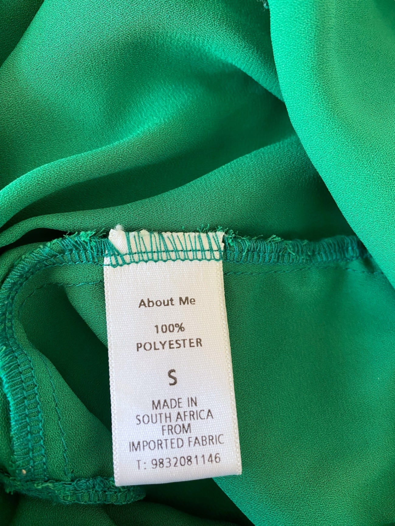 About Me green fringed strappy top S