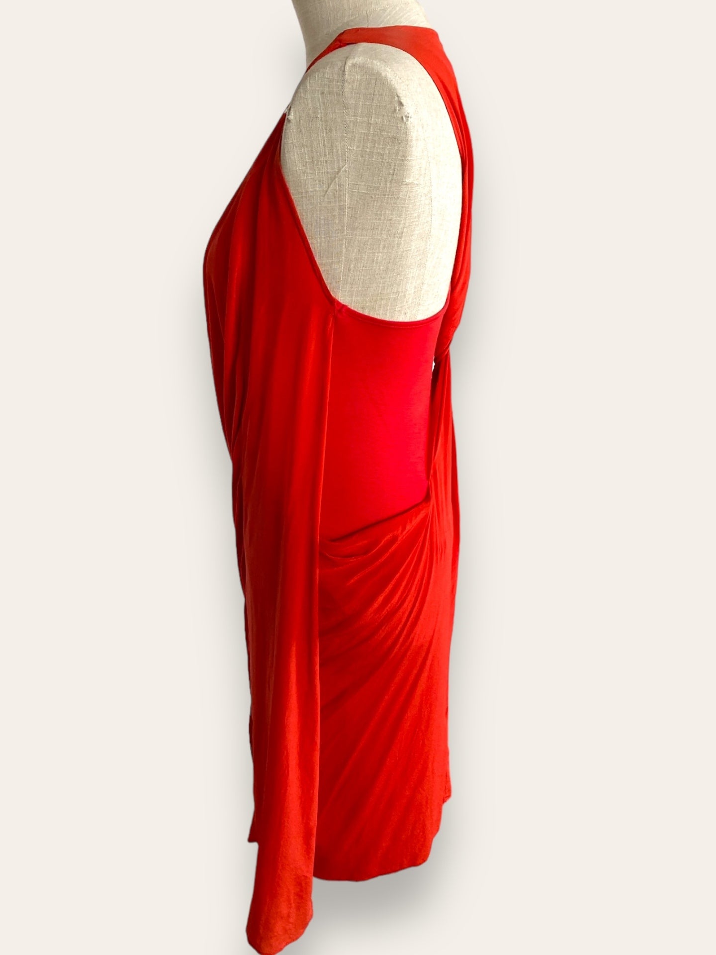 All Saints red silk dress