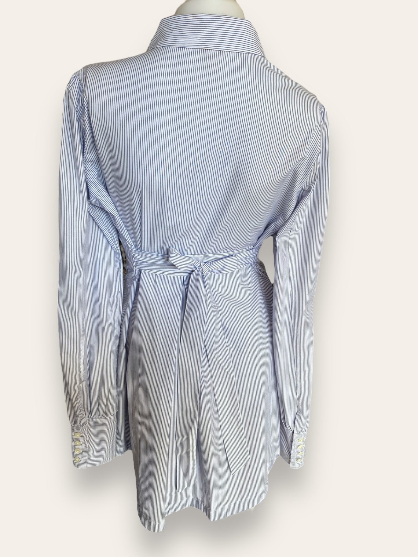 Ted Baker Blue Striped Shirt Dress Size 3 (M)