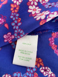 Lilly Pulitzer Elsa Silk Blouse Blue Pink floral Secret Snail Blouse S