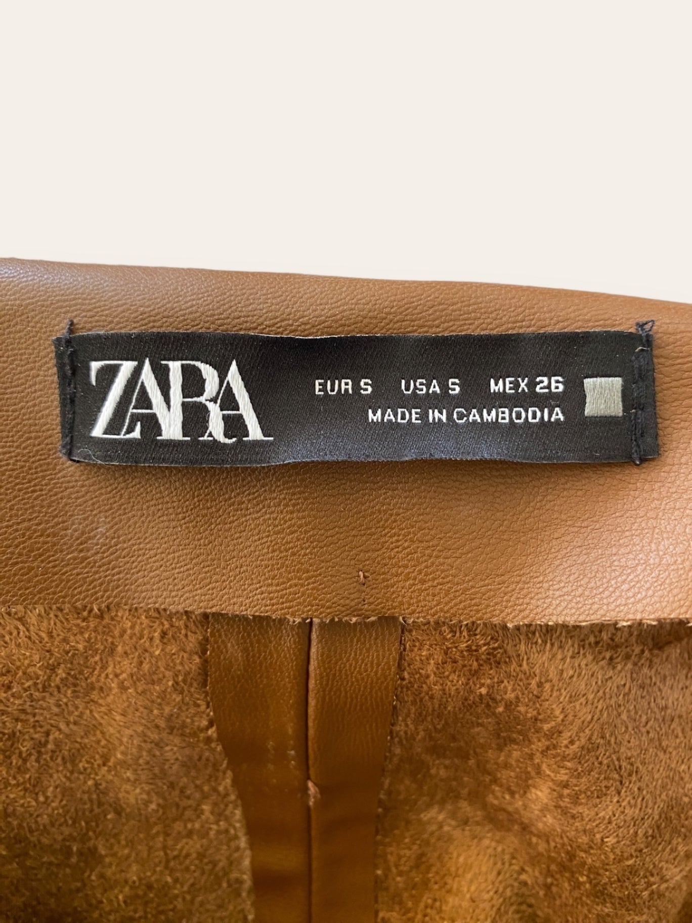 Zara tan faux leather pants S