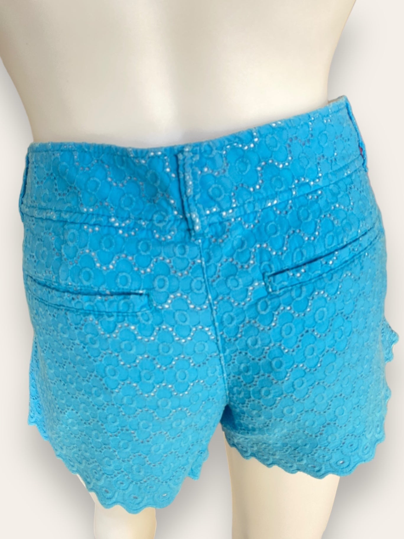 Lilly Pulitzer The Walsh Scalloped Hem Women’s Blue Lace Shorts  Size XS