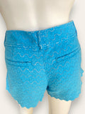 Lilly Pulitzer The Walsh Scalloped Hem Women’s Blue Lace Shorts  Size XS