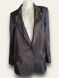 ZARA Black shiny suit Jacket Large