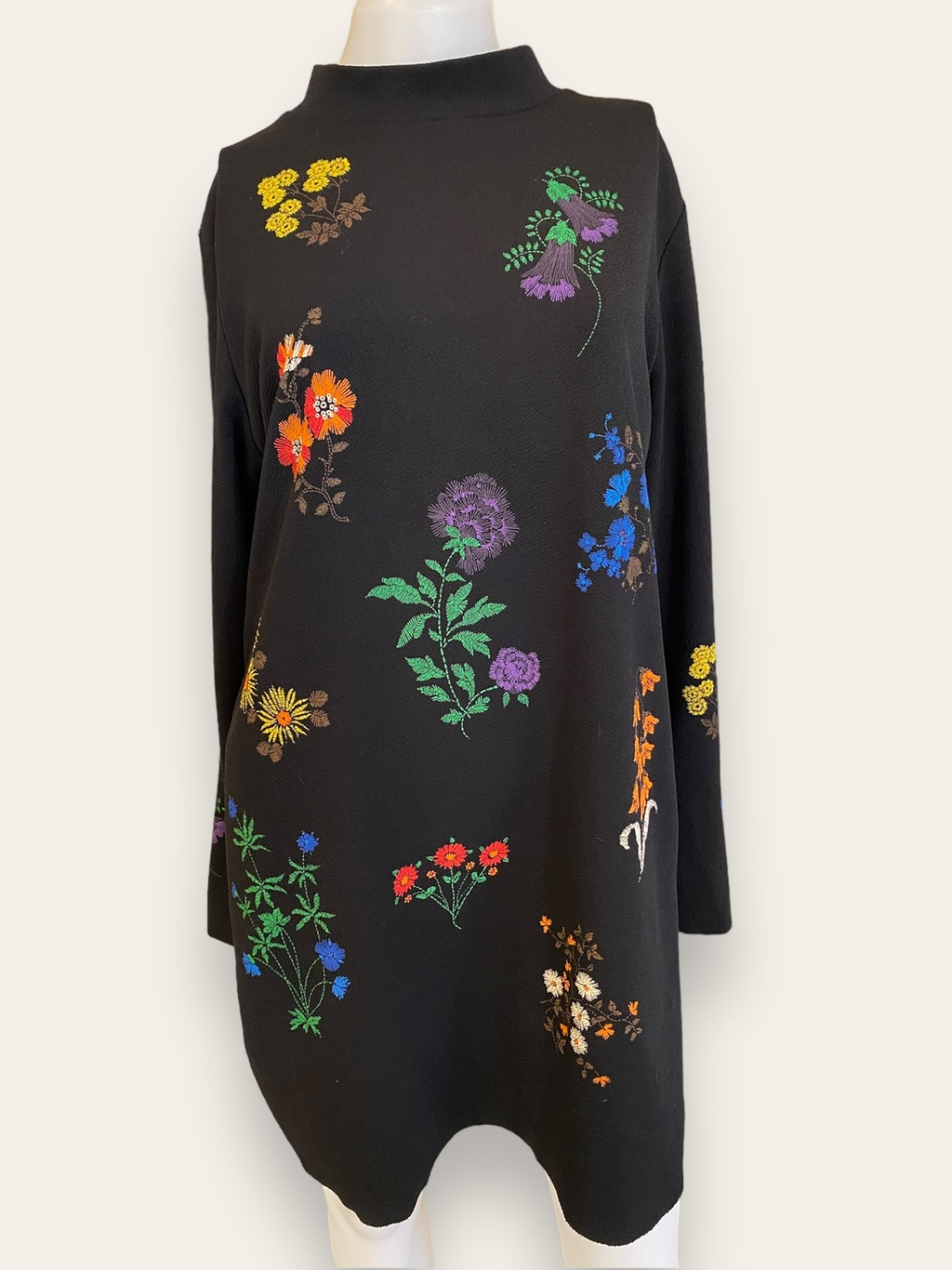 Zara Black floral dress Large