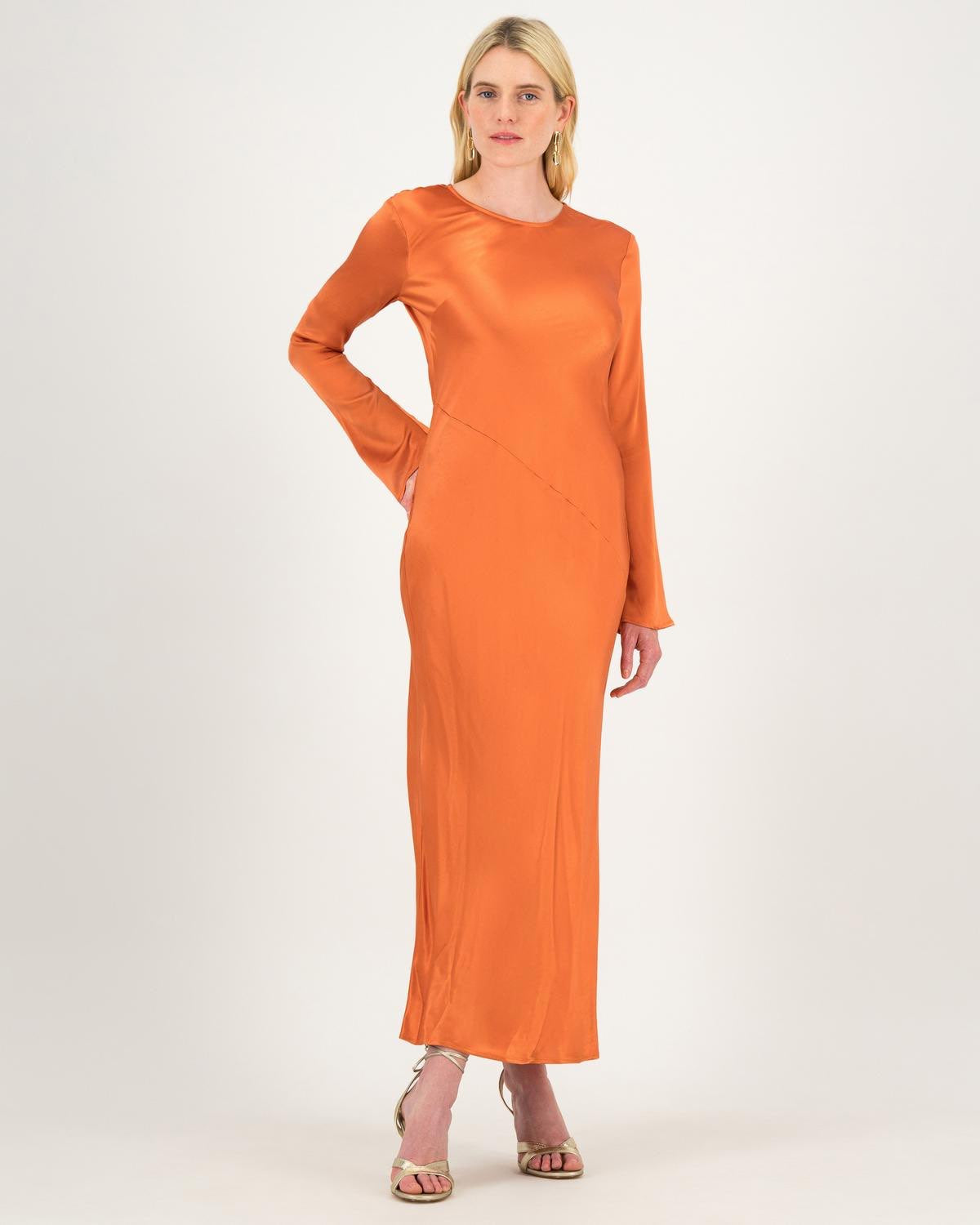 Poetry Jules Sateen orange dress 12