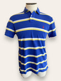 Polo Blue/White/Yellow striped Men's golf shirt L