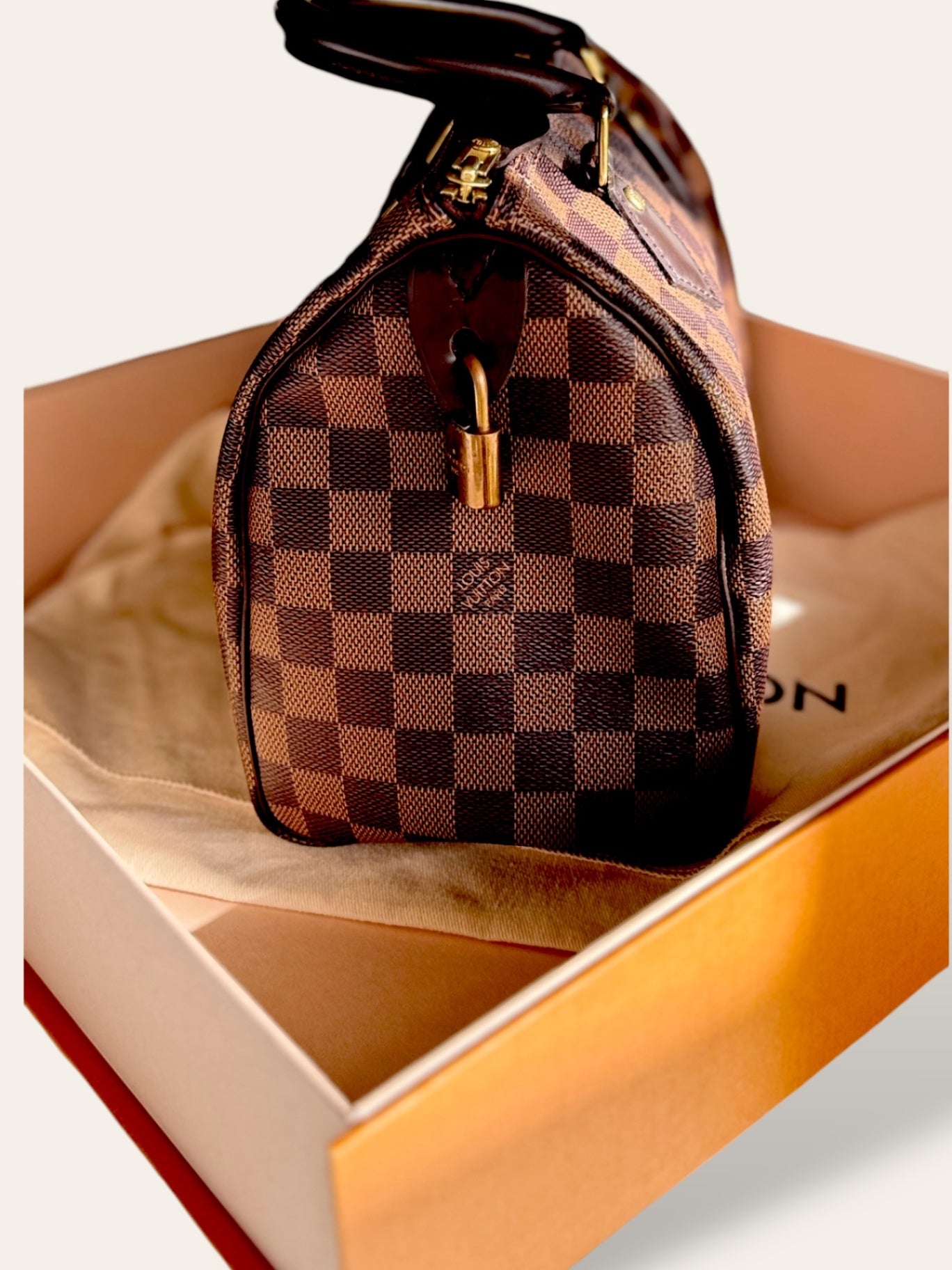 Louis Vuitton Damier Ebene Speedy Bandouliere 25 $980