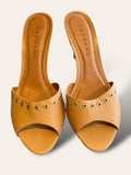 Carrano slip on tan leather heels 7