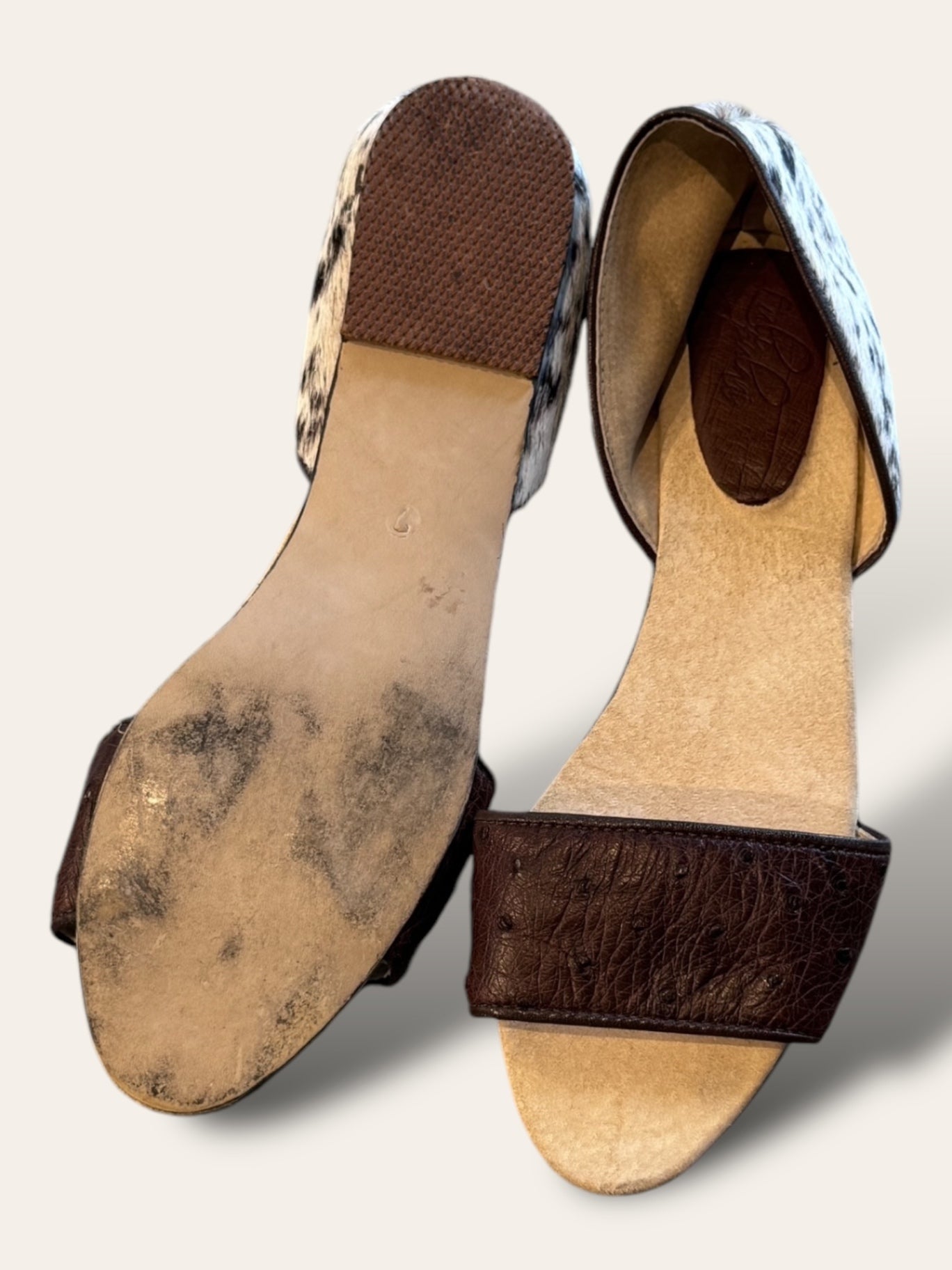 Luli Pulani Brown w animal skin Sandals 7