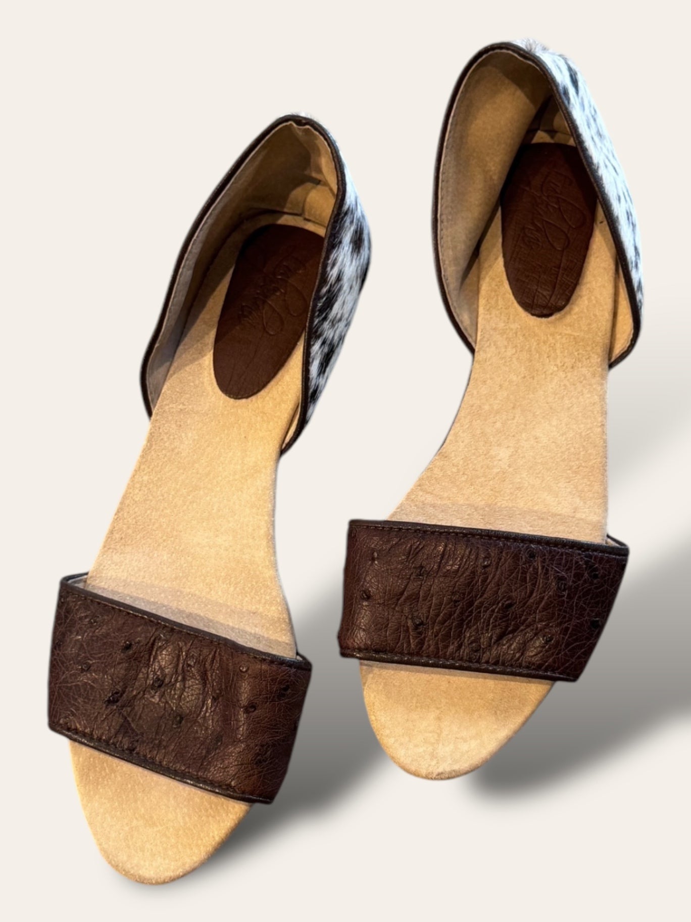 Luli Pulani Brown w animal skin Sandals 7