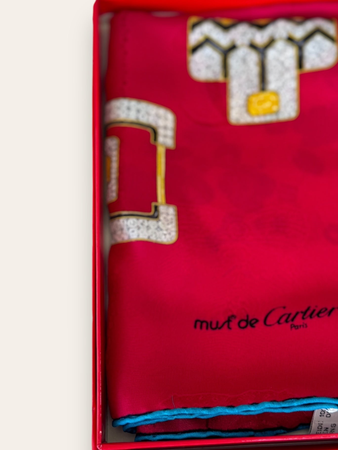 Cartier Red silk Scarf 90cm x 90cm