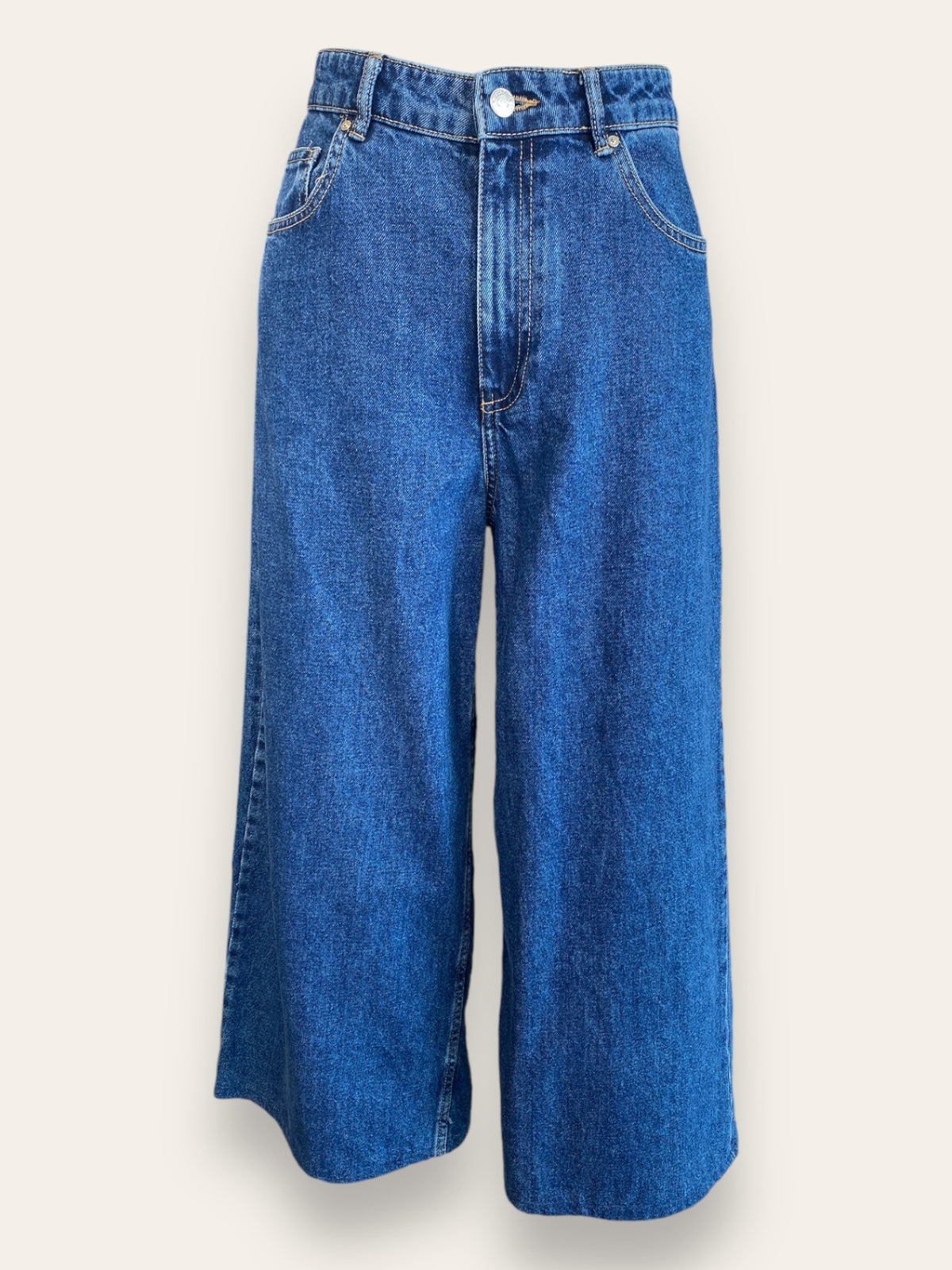 Zara Blue Wide-Leg Denim Cullotes EUR42