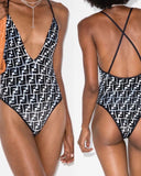 FENDI Black and white Swimsuit M/L