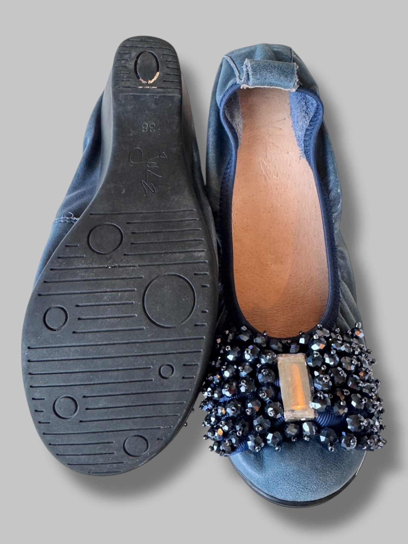 Julz navy embellished pumps 5