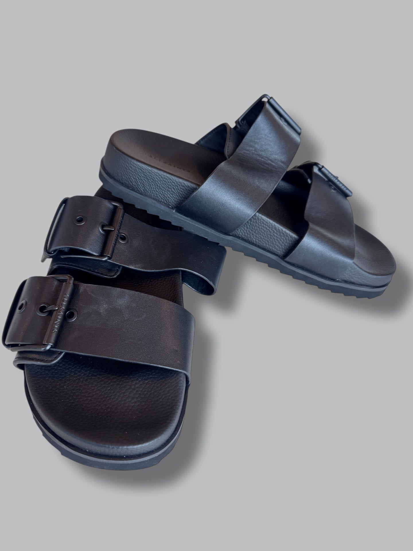 All Saints Black Sian Sandal 7 NEW