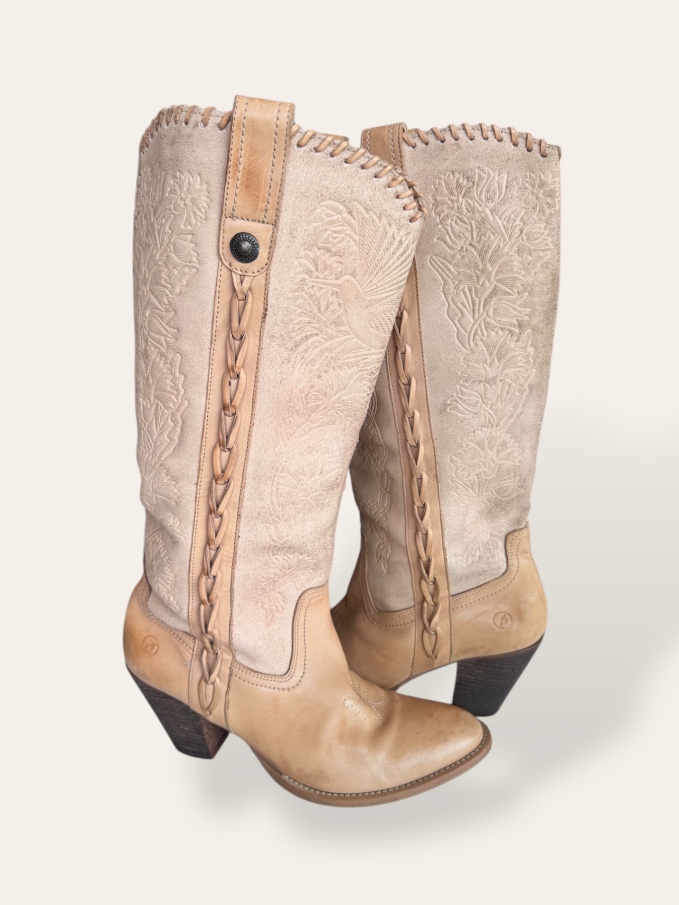 Bronx tan leather cowboy boots 7