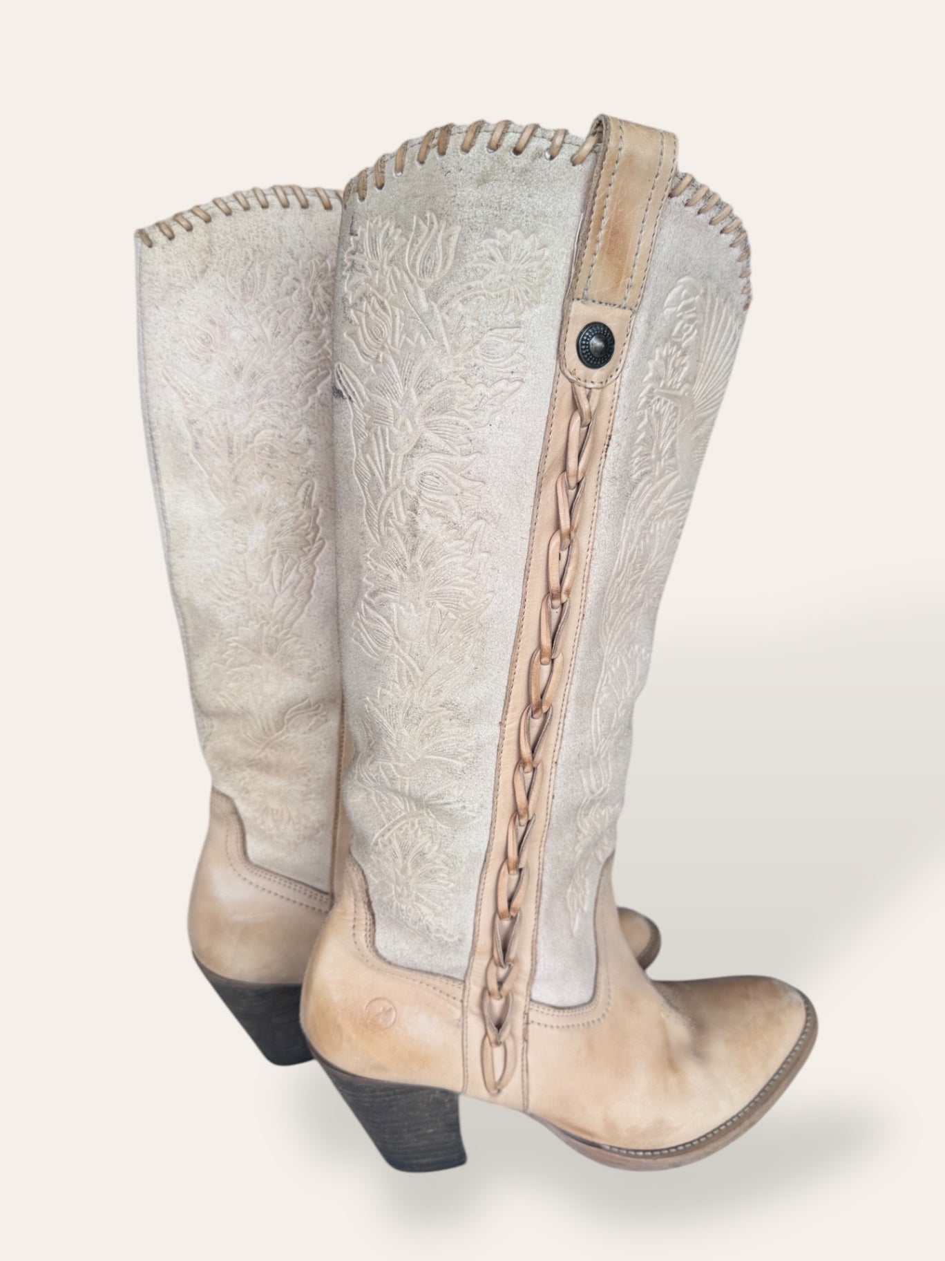 Bronx tan leather cowboy boots 7